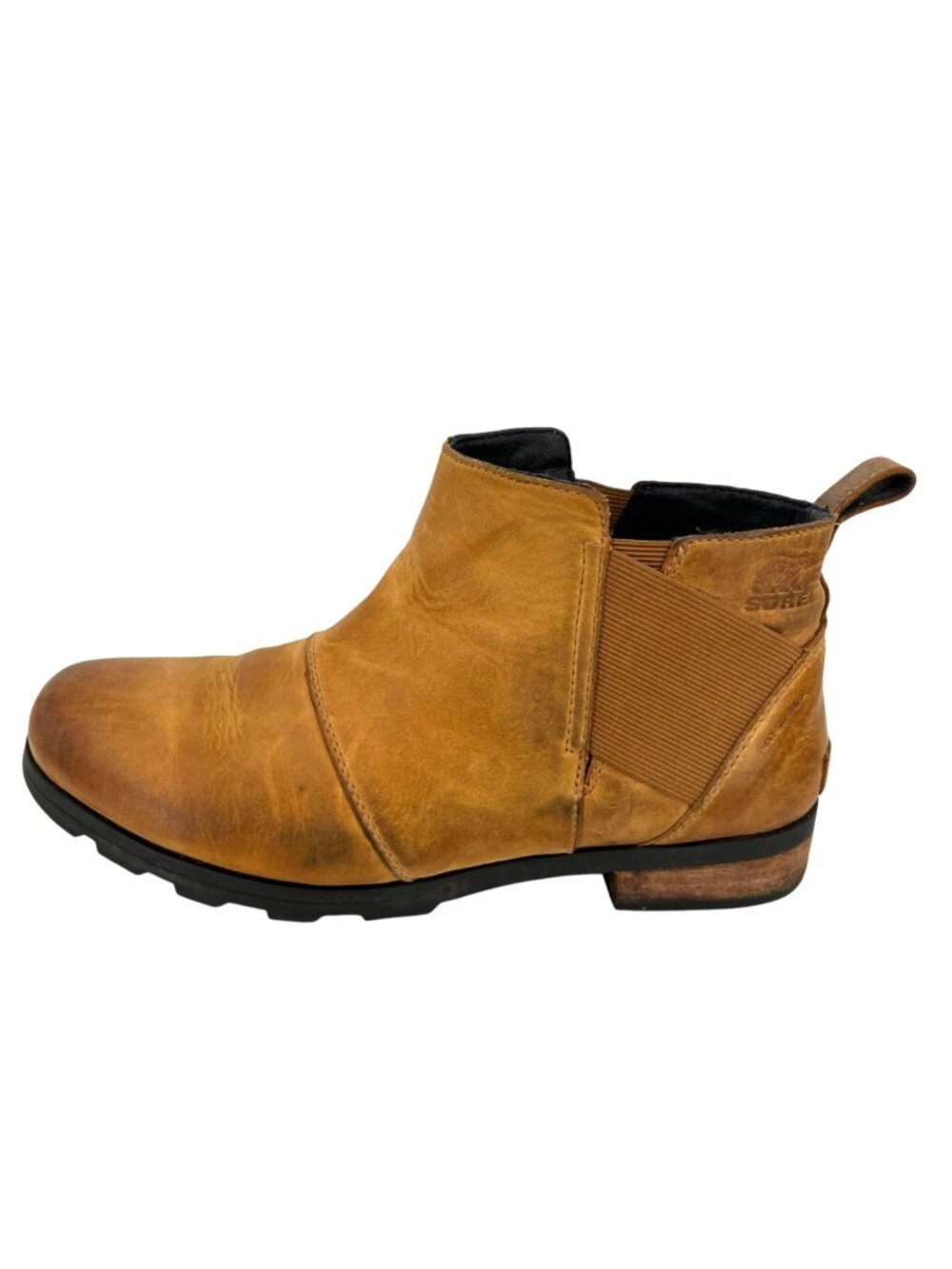 Sorel Tan Leather Chelsea Ankle Boots Size 10.5 Waterproof Rugged Utility